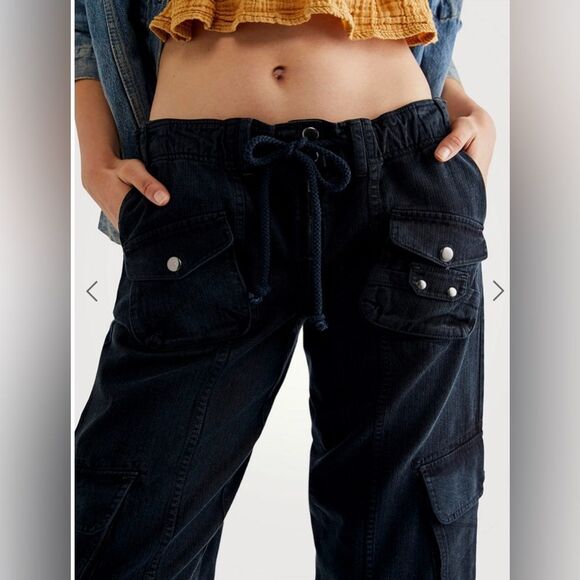 Free People Black Tahiti Cargo Pants - Picture 2 of 13